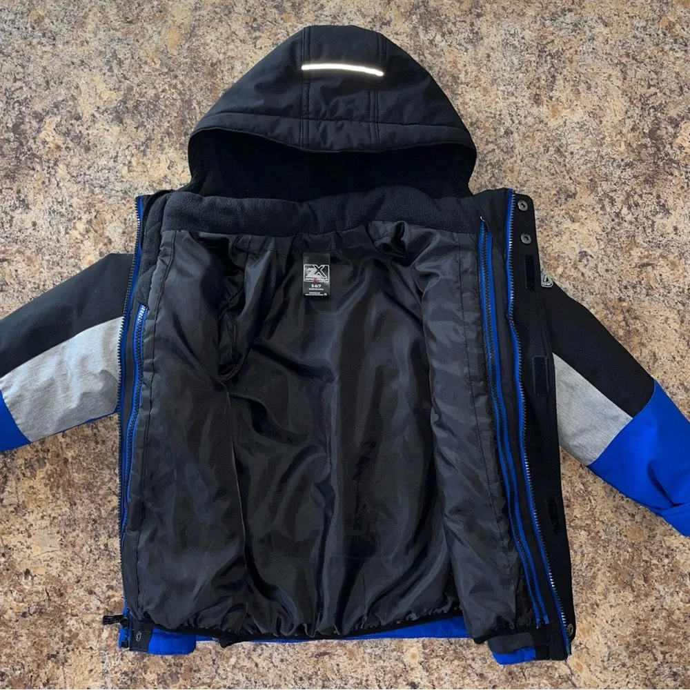 ZeroXposur Boys 3-in-1 All Seasons Multi-Functional Colorblock Jacket Small 6/7